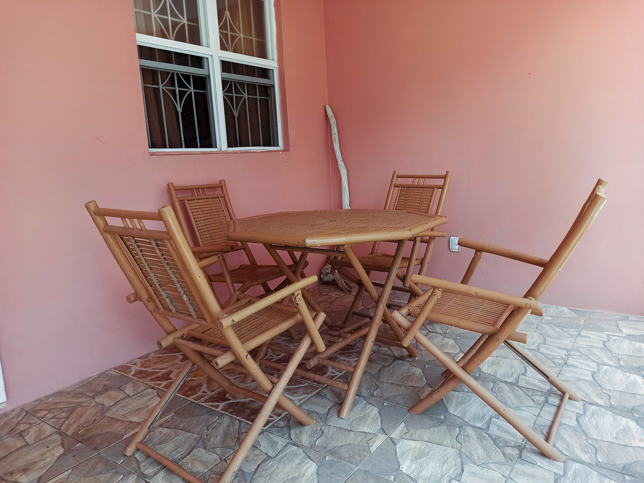 Bamboo Patio Table and Chair Set