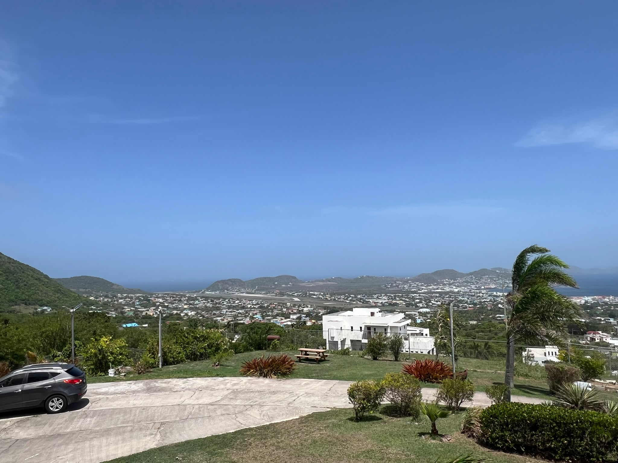 View over Basseterre View over Basseterre and the sea from the grounds of a furnished 1 bedroom rental at Crescent Hill, St. Kitts