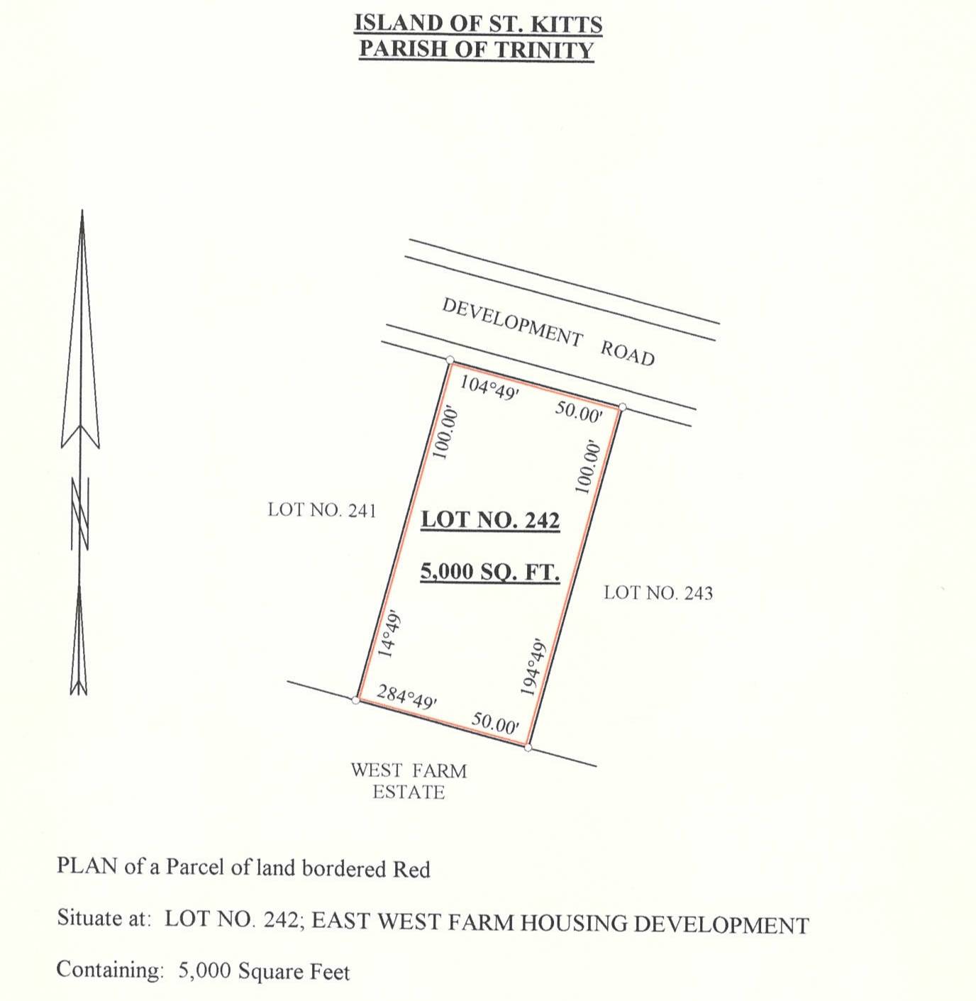 Land for sale at East West Farm housing development, St. Kitts