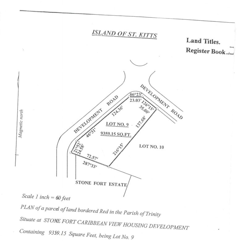Land For Sale at Stone Fort Housing Development, St Kitts