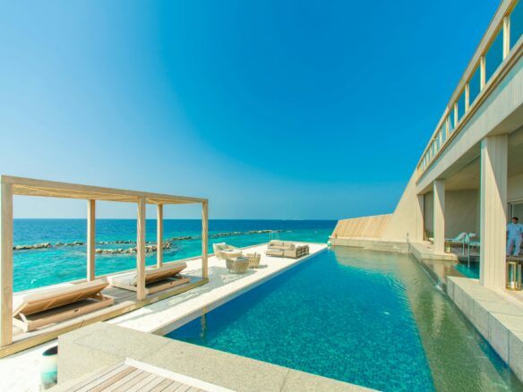 Aerial view of Frigate Bay St. Kitts showing Caribbean and Atlantic sides of the bay
